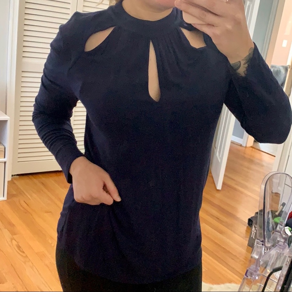 Blue Peep Hole Blouse